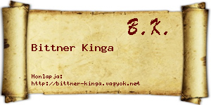 Bittner Kinga névjegykártya
